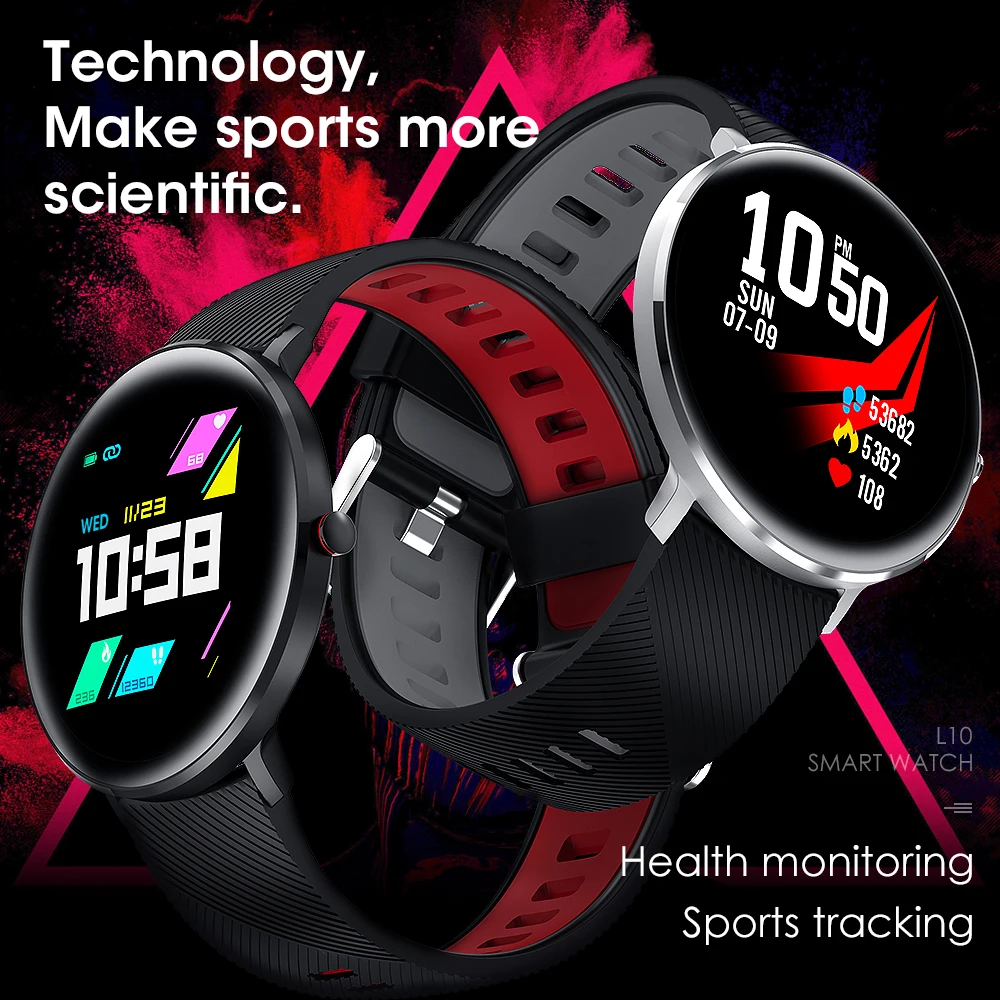 L10 Men Smart Watch IP68 Waterproof Smartwatch ECG Heart Rate Blood Pressure Fitness Tracker Bluetooth Wristwatch VS L5 L8 Watch