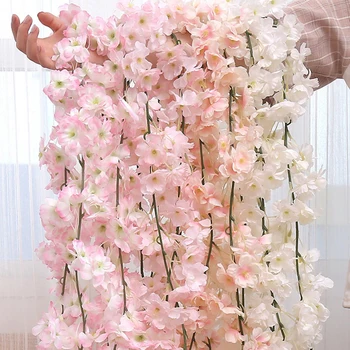 

1.8m Artificial Cherry Blossoms Flowers Fake Flower Silk Simulation Faux Flower DIY Wedding Home Party Ornament Ceiling Decor