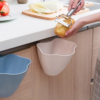 

Hanging Type Trash Can Originality Kitchen Cupboard Door Plastic Desktop Garbage Accept Box Home Furnishing Poubelle De Cuisine