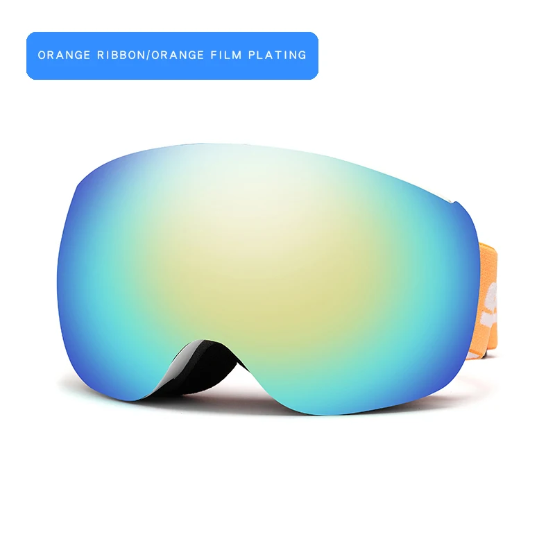 SEARIPE бренд лыжные очки двухслойные UV400 Анти-туман большие Лыжные маски очки для катания на лыжах мужчины женщины снег сноуборд очки - Цвет: Оранжевый