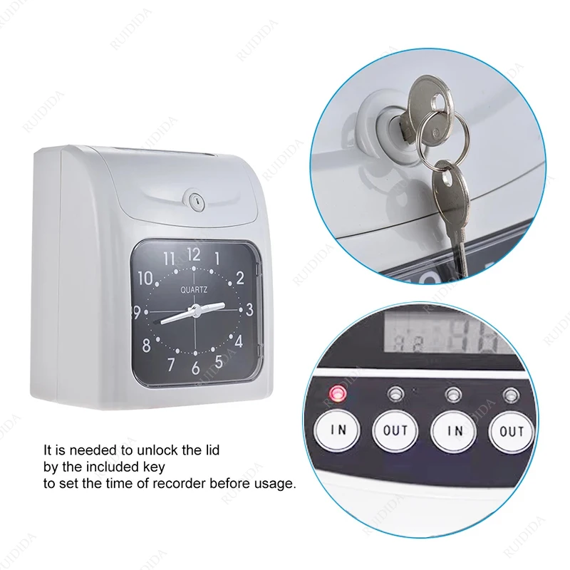 Electronic Time Recorder Employee Time Recording Attendance Machine Clock Recorder Attendance Card attendance machine