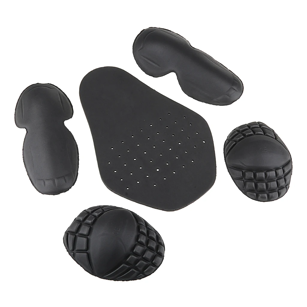 Black Motorcycle Jacket Lining Protector Pad Motocross Shoulders Elbows Back Protectors 1set