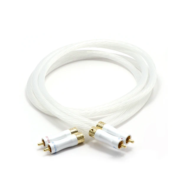 $US $14.00  Pair X402 5N OCC Silver Plated RCA TO RCA interconnect Audio Cable With gold Plated RCA Plug