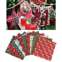 10Pc 100% Cotton Fabric Christmas Theme Printed For DIY Sewing Quilting Patchwork Handmade Home Tablecloth Fancy Dress Supplies
