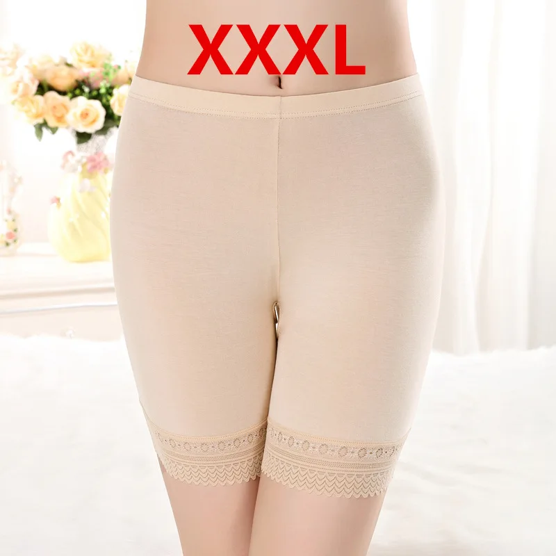 

2020 XXXL XL 70-90KG plus Fertilizer Safety Pants Long Under-skirt Fat Modal Lace High Waist Border Unti Emptied Soft Underwear