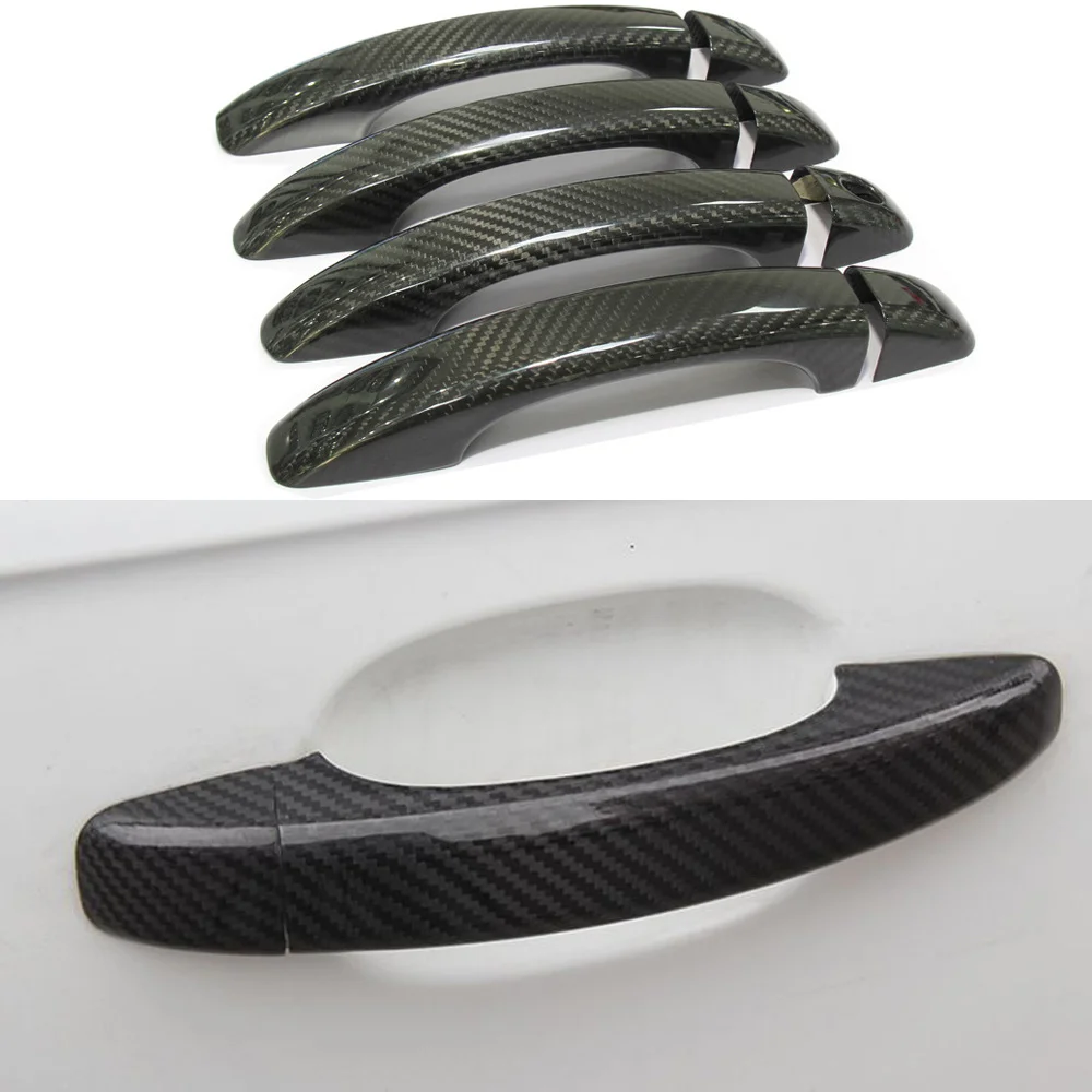 

For Audi A3 A4 A5 Q5 Door Handle Patch Dry Carbon Fiber Material 3M Super Glue Paste Type 2 Door/4 Door Car Decoration Patch