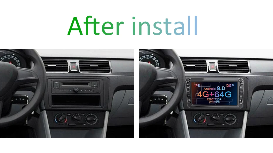 Cheap 4G 64G 8 CORE Android 9.0 2 din car dvd PLAYER GPS for Volkswagen/VW Golf 5/6 passat/CC/B6/B7 polo Skoda/Seat/Leo CAR RADIO obd2 9