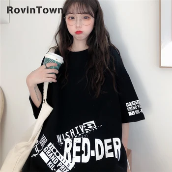 

Kawaii Letter Print Casual Korea Clothes Preppy Slyte Loose O Neck Half Sleeve 2020 New Summer T-shirt Women Free Shipping