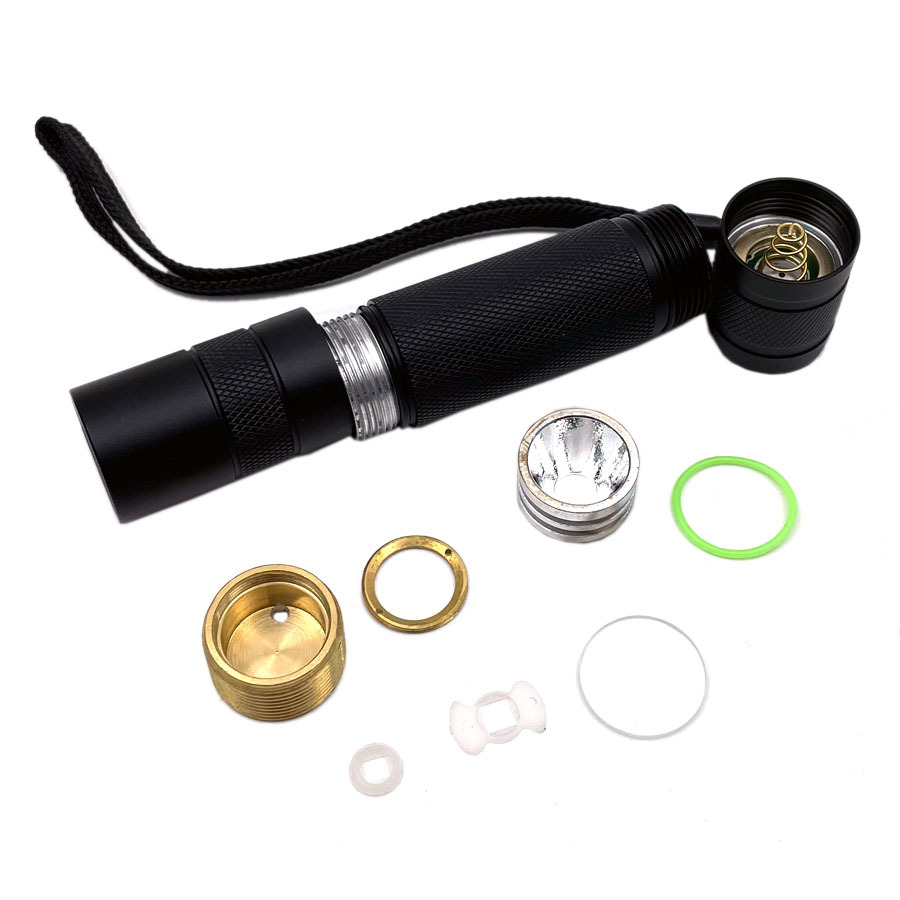 DIY Pocket Flashlight Shell Host Case 18650 Torch Lamp Aluminum Alloy Body OP Reflector Copper Base Without LED and Driver Board