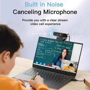 

1080P HD Game Recording Online Teaching USB Live Streaming Conference Computer Webcam Auto Focusing PC With Privacy Cover Tripod