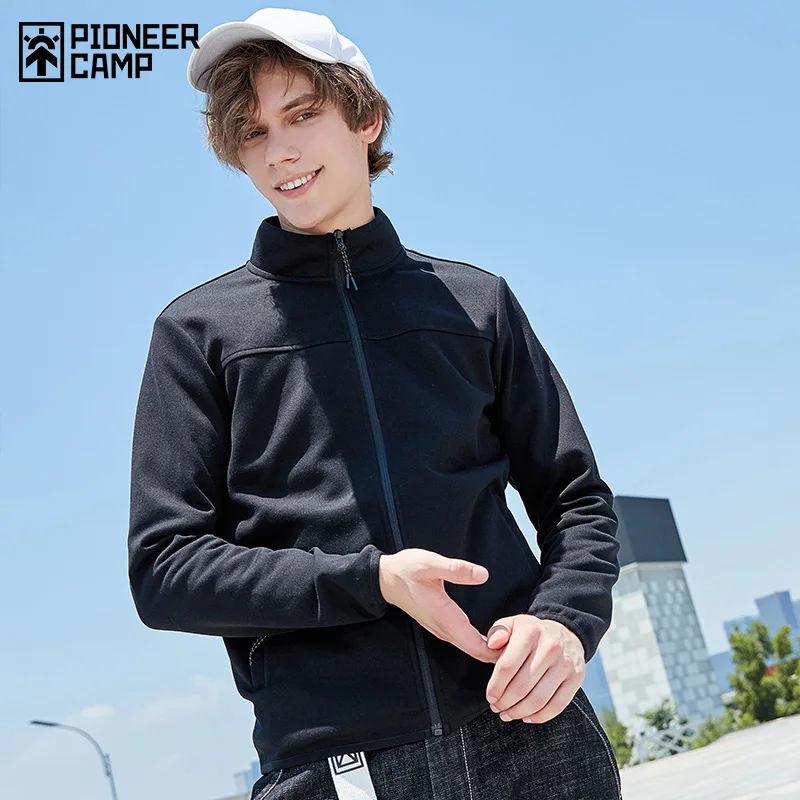 Pioneer Camp new arrival male jacket brand-clothing casual autumn spring men coat top quality black grey US SIZE AJK902432Y