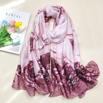 

Sunscreen Scarves For Ladies New Fashion 180*90 Cm Women Scarf Shawl Long Beach Towel Floral All-Match Keep Warm Warps