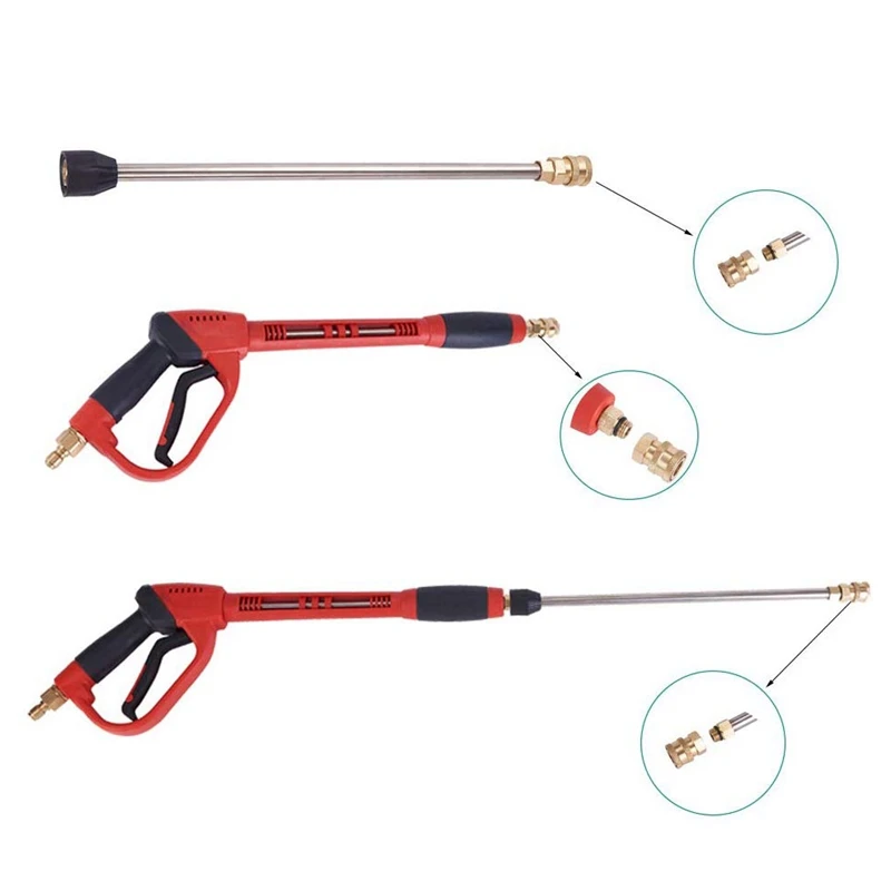 Power Washer Kit with M22 Thread,High Pressure Washer Kit 4000Psiwith 16 inch Extension Replacement Wand,5 Spray Nozzle for Hond
