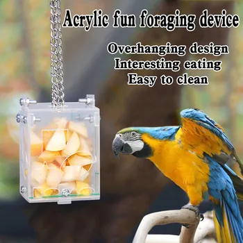 

Parrot Foraging Device Educational Toys Parrot Acrylic Puzzle And Fun Feeding Box Assembly Bird Toys Foraging Device#0817y30