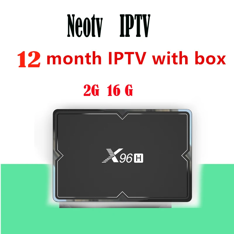 Франция IP tv X96H Android tv box 1 год neo tv pro подписка 1300+ Live Европа французский Бельгия Арабский Ip tv m3u Smart tv box - Цвет: 2G 16G With 12m IPTV