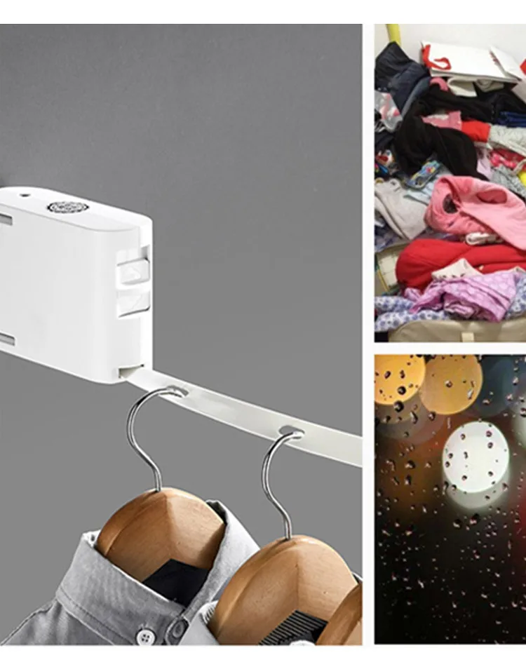 Retractable Clothesline Rope No Drilling Required Indoor Invisible Clothesline with Hanger Hole Drying Rack Balcony Clothes Line (2)