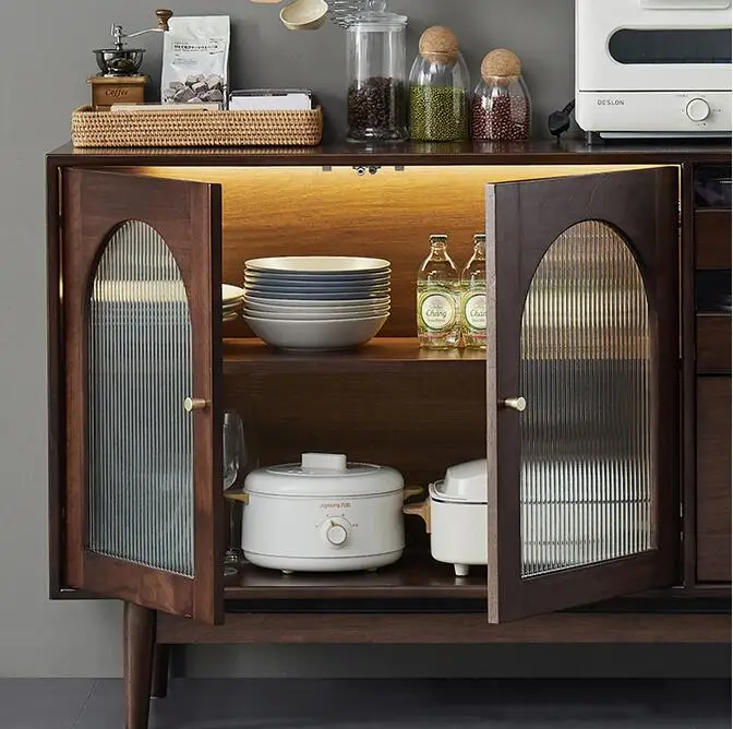 Solid wood side dining cabinet storage cabinet living room wall side dining table domestic French preparation CABINET CU