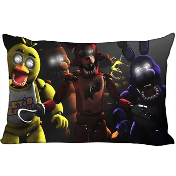 

New Custom Five Nights at Freddy's Printed pillowcover Two sides Standard Satin Silk Soft Rectangle Pillowcases zipper More size