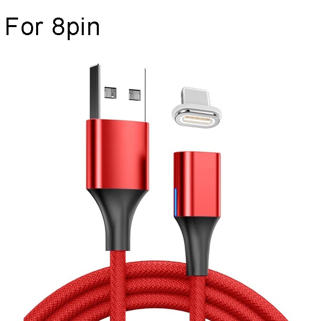 Магнитный кабель 5А Usb type C, супер быстрая зарядка, магнитный кабель Usb cabos для huawei mate 30 p30 pro p20, каво, Магнетик Microusb - Цвет: red for 8pin