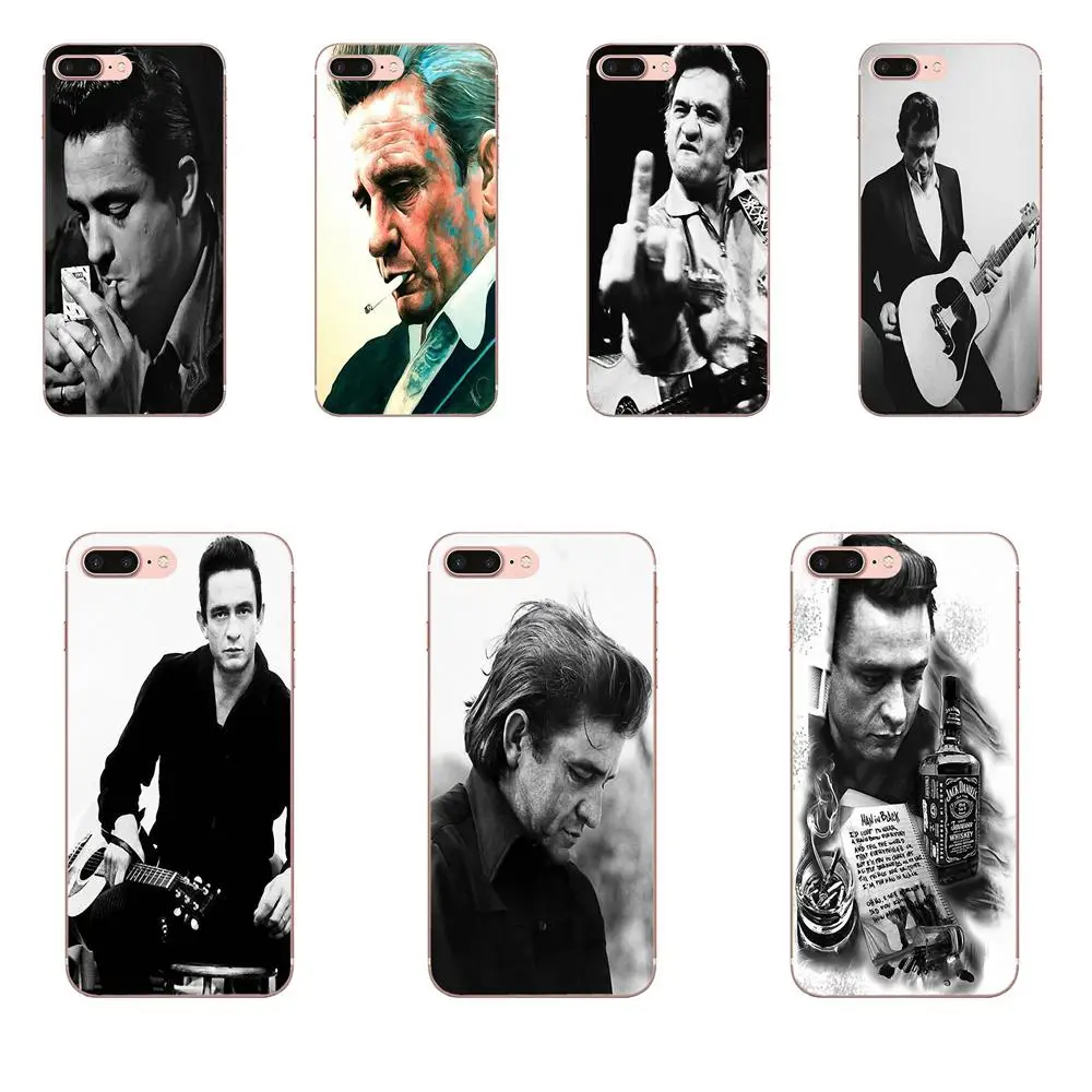 Мягкий TPU мобильный для Apple iPhone 4 4s 5 5C 5S SE 6 6S 7 8 Plus X XS Max XR Johnny Cash Поднимите средний