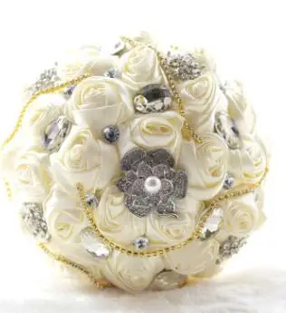 crystal Wedding Bouquet Brooch bouquet wedding accessories Bridesmaid artifical Wedding flowers Bridal Bouquets Holder de noiva - Цвет: 1