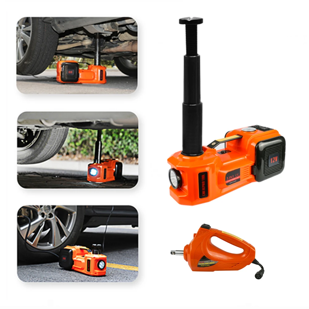magnetic particle clutch 3 in 1 5ton Car Floor Jack Electric Hydraulic Car Jack 12V with Inflator Pump LED Light for Truck Tire Repair Tool QZ001 machine vise