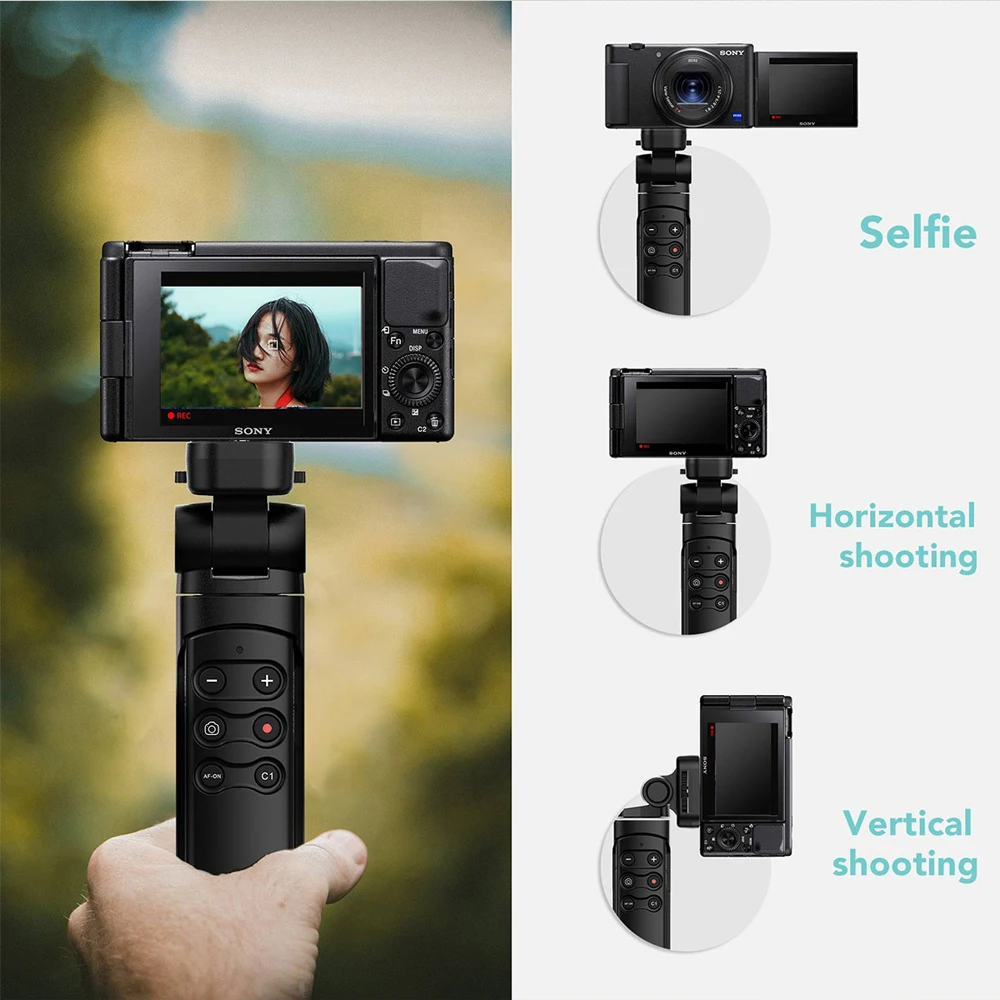 Aodelan Wireless Remote TG-1 Grip Tripod for Sony a7C a7SIII A6600 RX100VII RX0II A9 A9II A6400; Replace GP-VPT2BT & RMT-P1BT