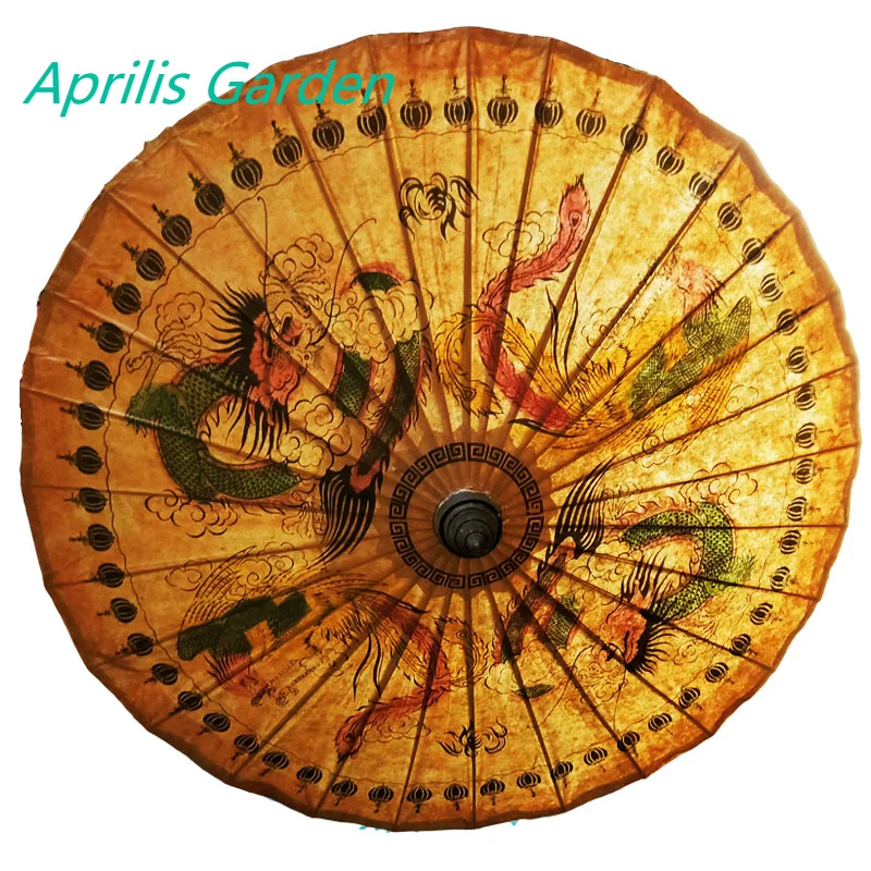 Handmade Ethnic Oil Paper Parasol Umbrella Antique Chinese Style for Decor Photography Props Dance Qipao Hanfu Thailand mini umbrella folding umbrella wind resistant umbrella paper umbrella