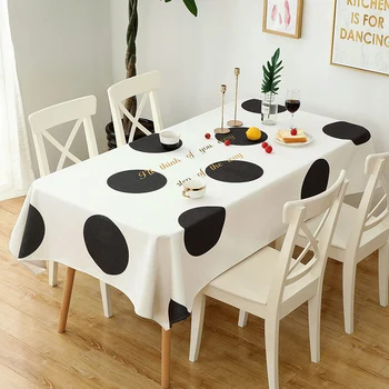 

Nordic Thick Round Table cloth Party Wedding TableCloth Kitchen Pattern Rectangular tablecloth Pastoral printing table cover set