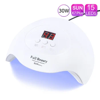 

30W Nail Dryer LED UV Nail Lamp Light Curing Gel Varnish Polish Manicure Drying USB Lamps Set Nail Art Tools Machine SUN X7 Plus