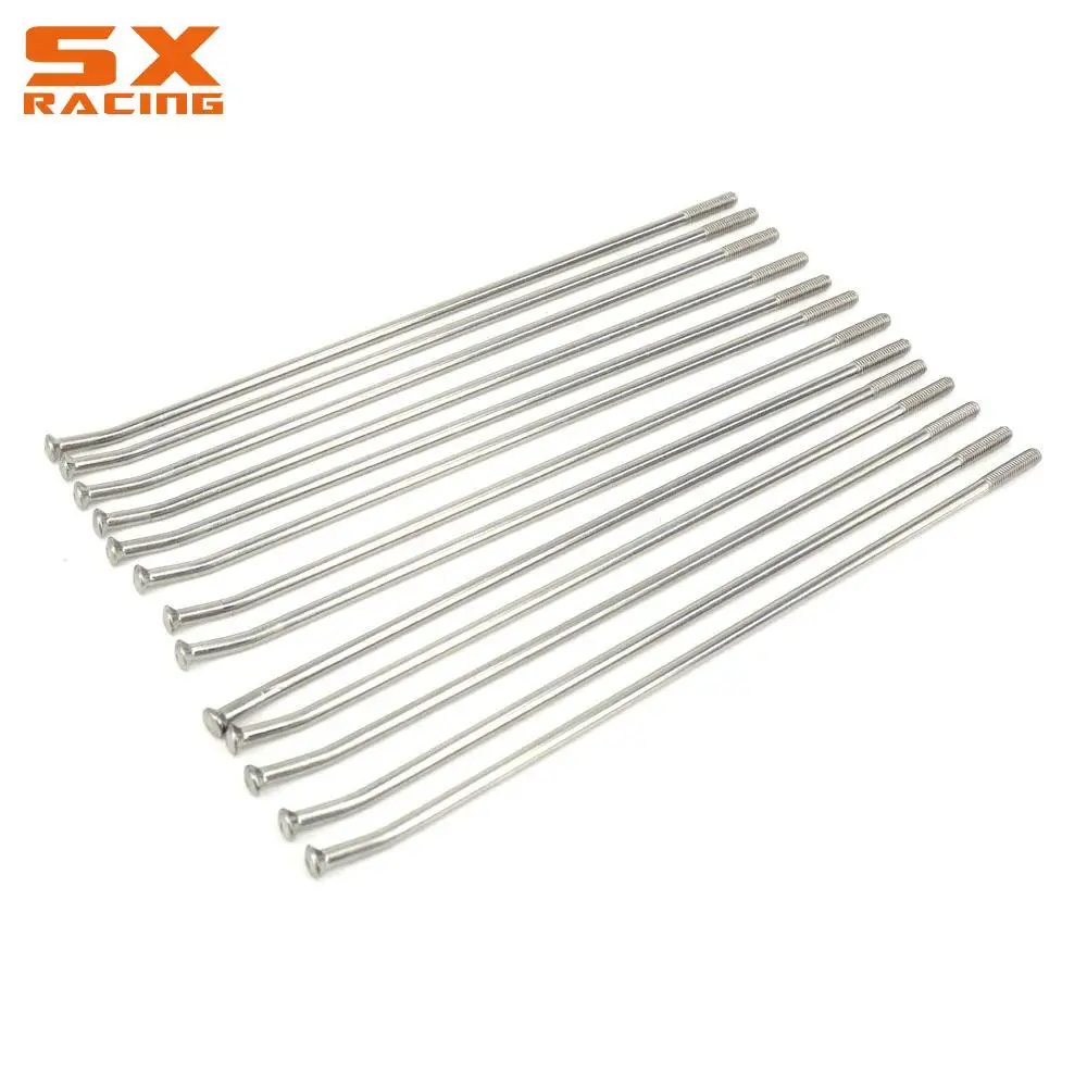 Dirt Bike Wheel Spoke Motorcycle 36 Pcs 21" Front 18" 19" Rear Wheel Steel Spokes Nipples Spokes Steel Wire Cap Hat For Honda CR CRF 250R 250X 450R Dirt Bike Wheel Spoke