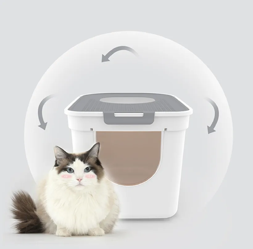 Cat Litter Box Fully Closed Shit Deodorant Top Into The Extra Large Cat Litter Box Supplies Toilet Anti-spatter