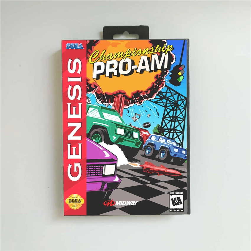 

Championship PRO-AM - USA Cover With Retail Box 16 Bit MD Game Card for Sega Megadrive Genesis Video Game Console