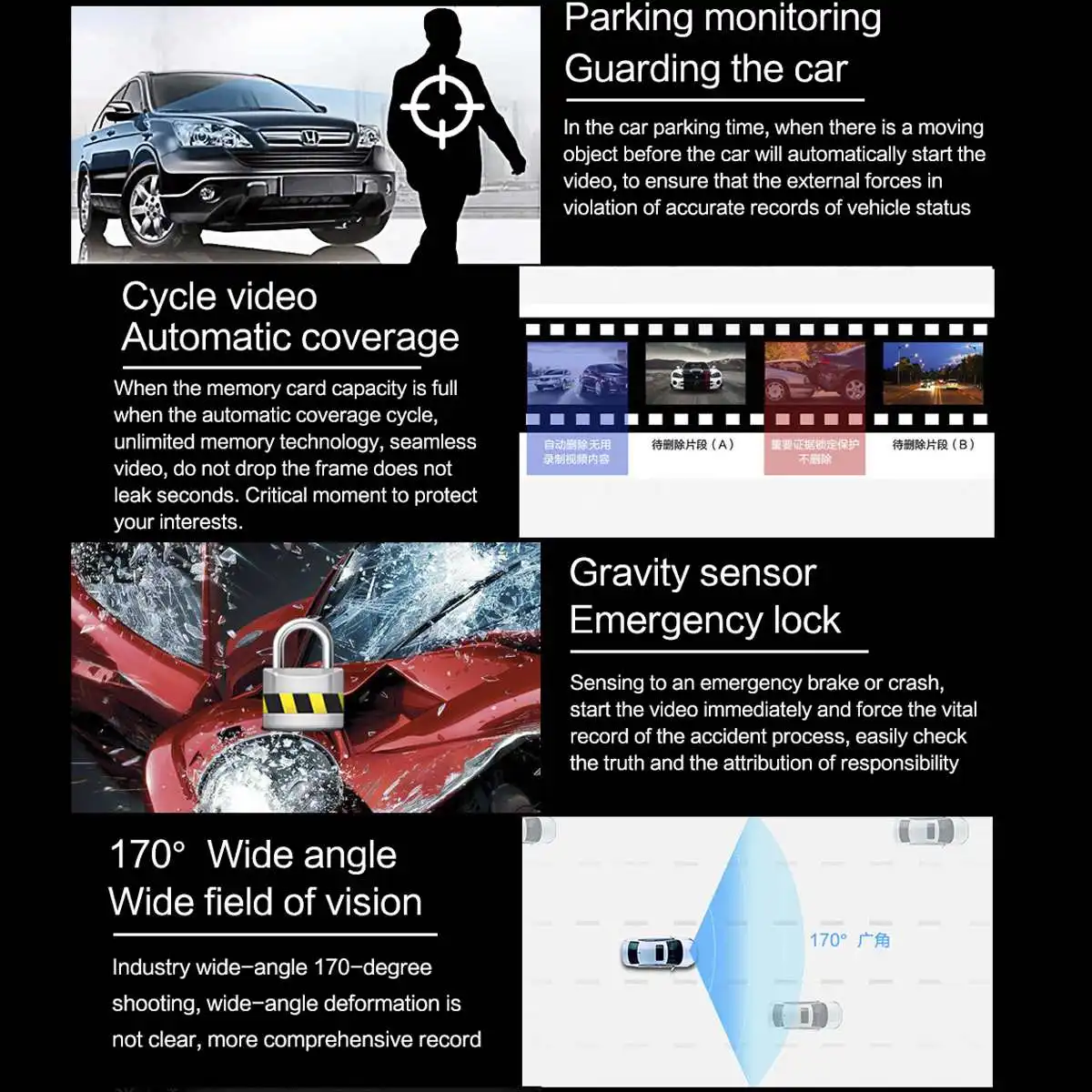 Audew 1080P 4HD автомобильный видеорегистратор черный g-сенсор приборная панель камера ночного видения Видео сенсорный экран рекордер циклическая запись мини видеорегистратор