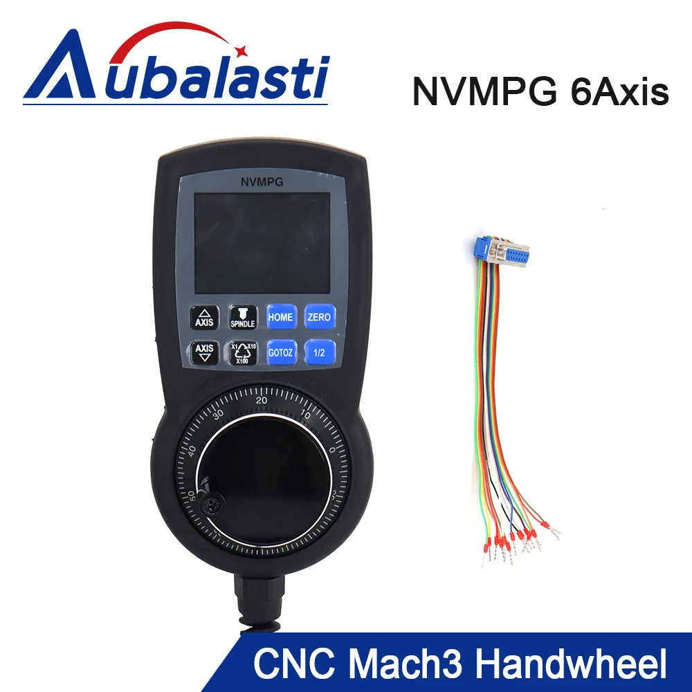 

Aubalasti NVMPG Mach3 6 оси маховик MPG кулон ручной генератор импульсов серийный Связь с ЖК-дисплей Дисплей