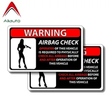 Aliauto 2 x aviso etiqueta do carro verificar tudo airbag antes e depois personalidade decalque pvc para kia mazda 3 subaru golf 4,13cm * 7cm(China)