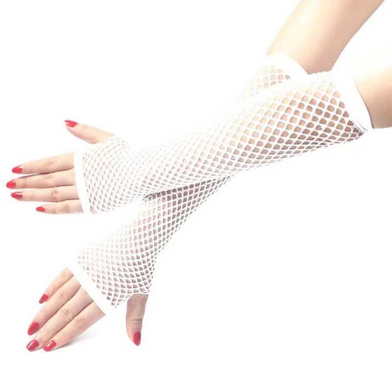 Calymel Новые Модные Простые длинные перчатки, сексуальные сетчатые солнцезащитные рукава, женские летние перчатки для велоспорта, вождения, женские рукава - Цвет: J14-01 White