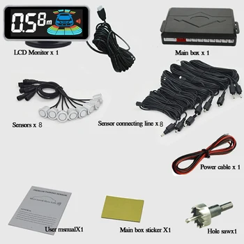 

Buzzer Car Universal With Probe LCD Digital Intelligent Voice Safety Backup Parking Sensor Kit Dual Core Visual Reversing Radar