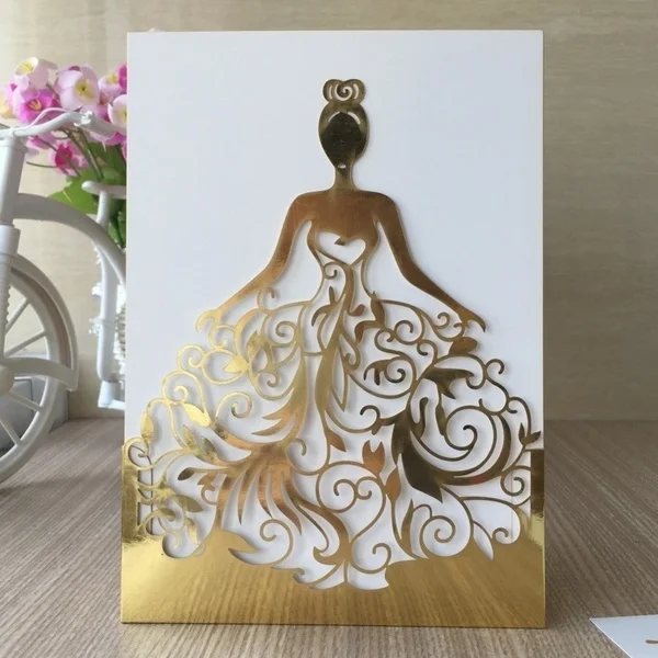 10pcs wedding Invitation Cards 3D Handmade Queen Invitations Cards Greeting Gift Cards Postcards - 4.00013E+12