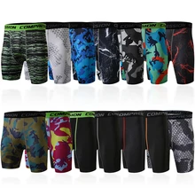 Компрессионные шорты, мужские спортивные колготки для бодибилдинга, компрессионное нижнее белье, шорты Кроссфит, короткие спортивные быстросохнущие штаны