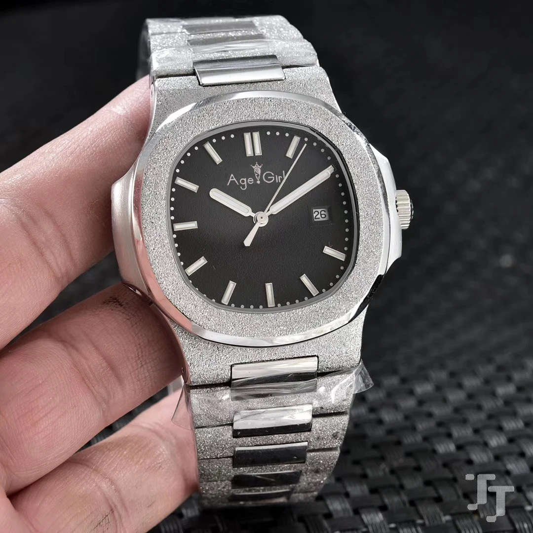 

Luxury Brand New Men Automatic Mechanical Watch Stainless Steel Sapphire Matte Diamond Case Limited Sport Silver Rose Gold