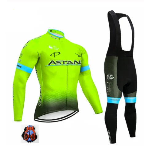 Красный Флуоресцентный зеленый Pro Team Groupama ASANTA велосипедный костюм Джерси с длинными рукавами велосипедный костюм 9D гелевый Чехол для подушки - Цвет: Красный