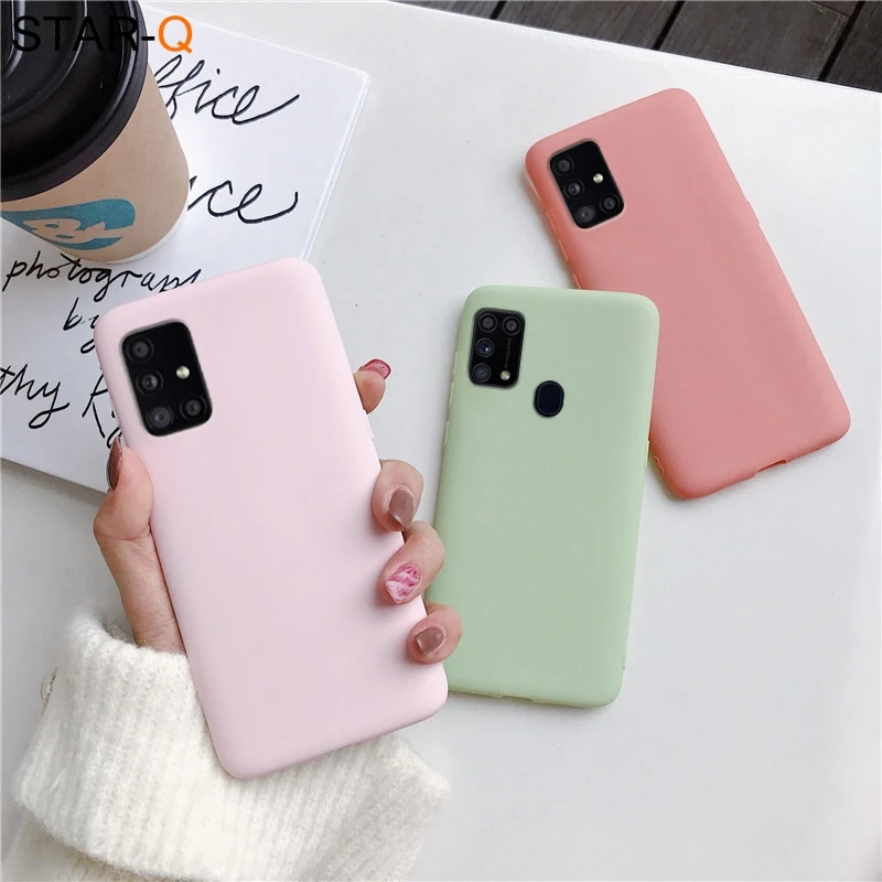 candy color silicone phone case for samsung galaxy a51 a71 5g a31 a11 a41 m51 m31 a21s a91 A81 A01 matte soft tpu cover flip phone case