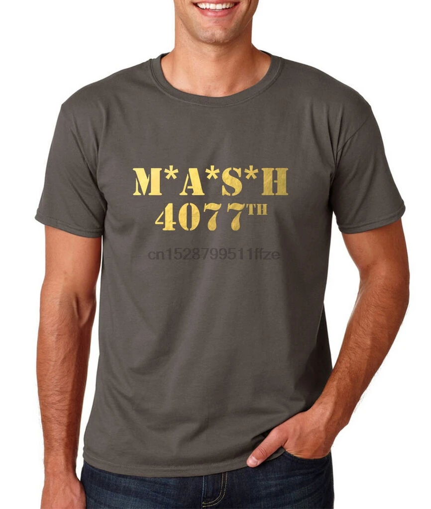 Mash 4077 Gold Mens T Shirt Military Army S M L Xl 2Xl Charcoal T 