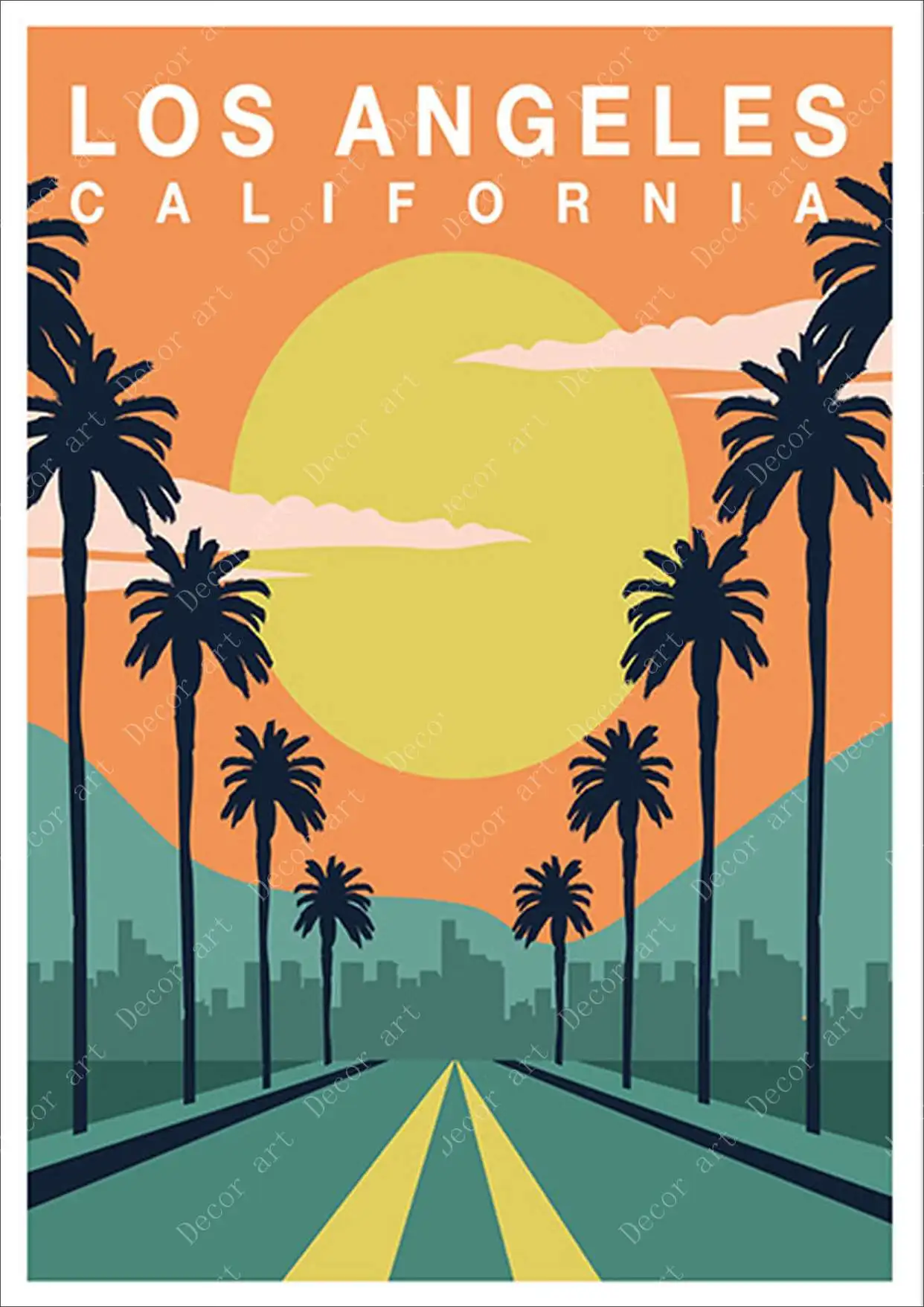 California Los Angeles Америка летний праздник путешествия холст живопись Винтаж крафт плакаты с покрытием наклейки на стену домашний Декор подарок - Color: Plum