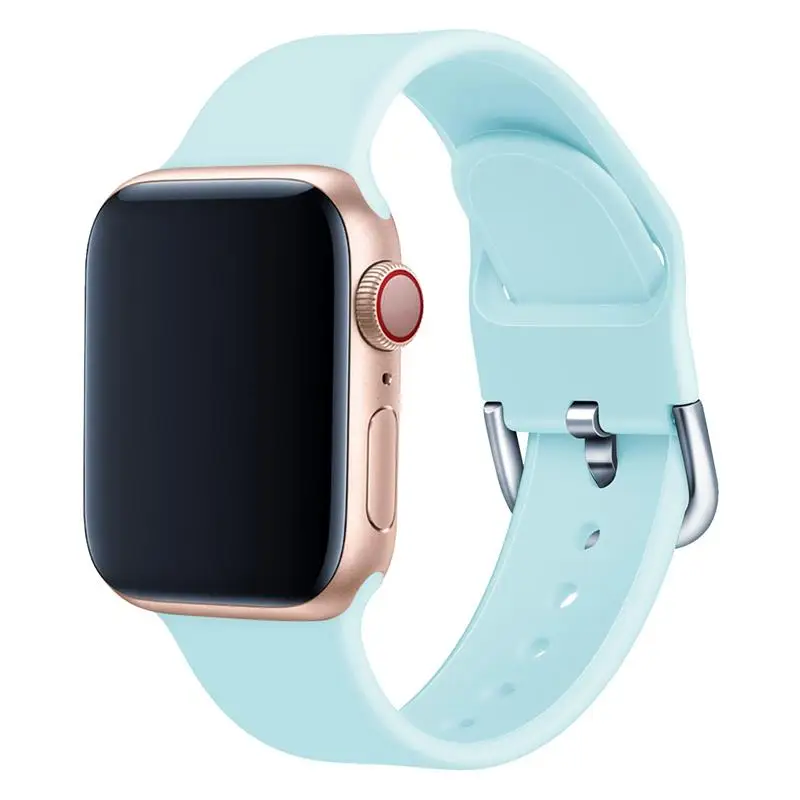 Спортивный силиконовый ремешок для apple watch 5 4 band 44 мм iwatch band 42 мм correa 38 мм pulseira apple watch 5 4 3 2 Браслет ремешок для часов - Цвет ремешка: sky blue