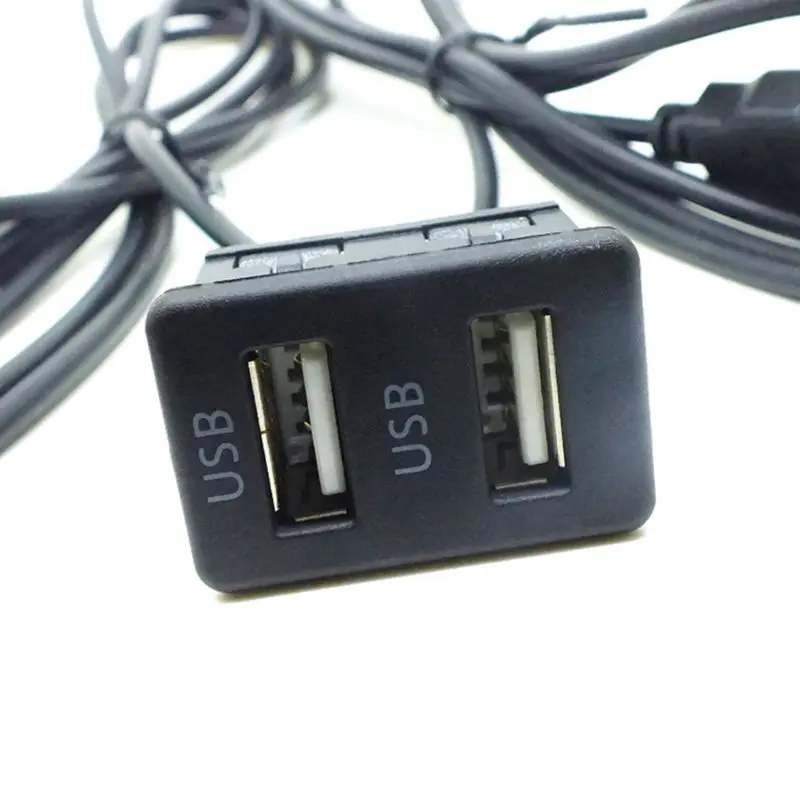 Автомобильный двойной USB порт 3,5 мм AUX USB свинцовый Удлинительный кабель жила наушников Мужской Разъем адаптер G6KC
