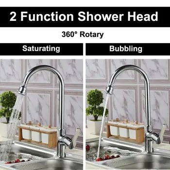 

Kitchen Rotatable Faucet Water-Saving Device Faucet Splash-Proof Shower Water Nozzle Adjustment Silver Atomizing Universal Rotai