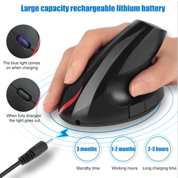 

2.4G Wireless Charging Mouse Saving Wireless Vertical Health Mouse Ergonomics Hand Mouse Currently Available
