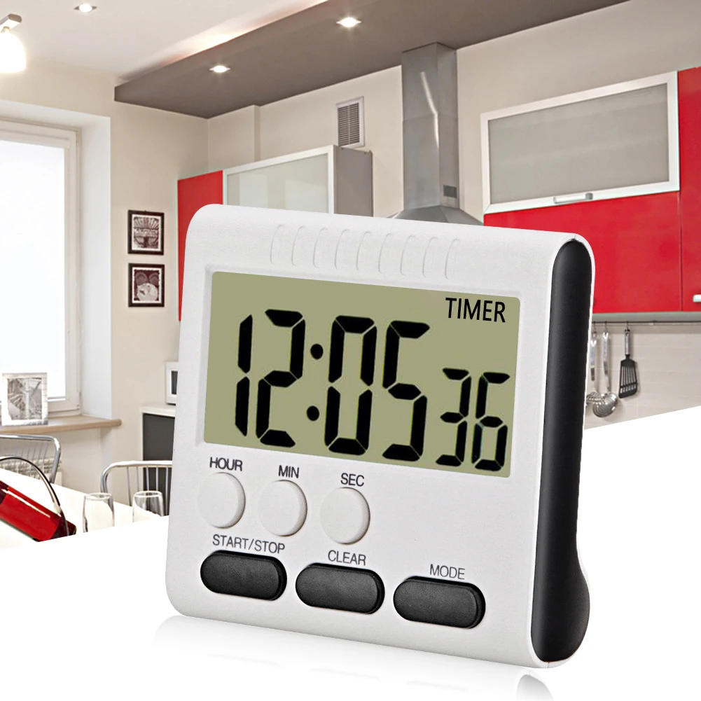 Большой светодиодный кухонный таймер электронный сенсорный экран электронный цифровой кухонный таймер для приготовления пищи часы